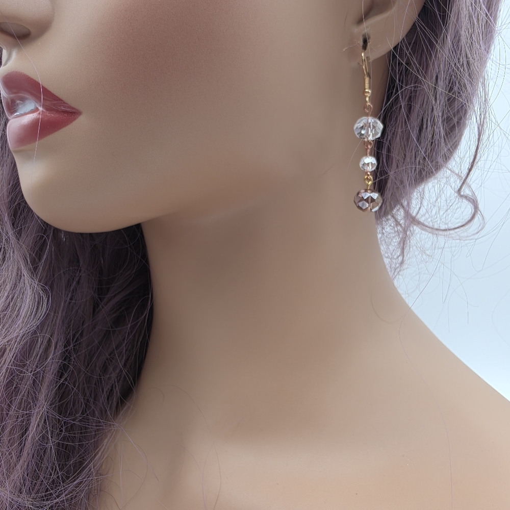 Faceted Crystal Drop Earrings - Picture 5 of 5